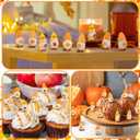 60 Pcs Thanksgiving Gnome Decor Pumpkin Gnome Decorations Maple Leaf and Acorn Figures Resin Figures for Thanksgiving Fall Table Decor Vase Filler Dollhouse Fairy Garden Fall Cake Decoration