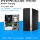 Upgraded L05757-800 DPS-500AB-32 A 500W Power Supply PSU Compatible with HP EliteDesk Z2 G4 800 880 600 G3 G5 L05757-800 901759-013 DPS-500AB-36 A L07304-003 901759-001 Power Supply