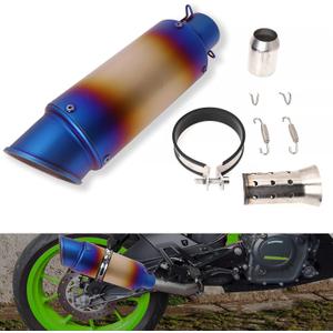 Universal Slip on Modified Exhaust Mufflers with Silencers Compatible with Motorcycle Grom ATV Dirt Bike Street Bike Scooter Pipe Diameter 38mm-51mm Exhaust,Blue