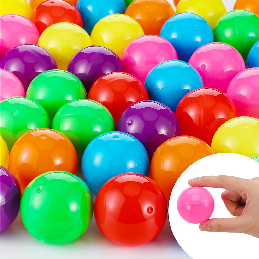 Sosation 150 Pcs 1.77 Inch Gumball Vending Machine Capsules Empty Round Plastic Containers for Prizes Party Favors (Vibrant Color)