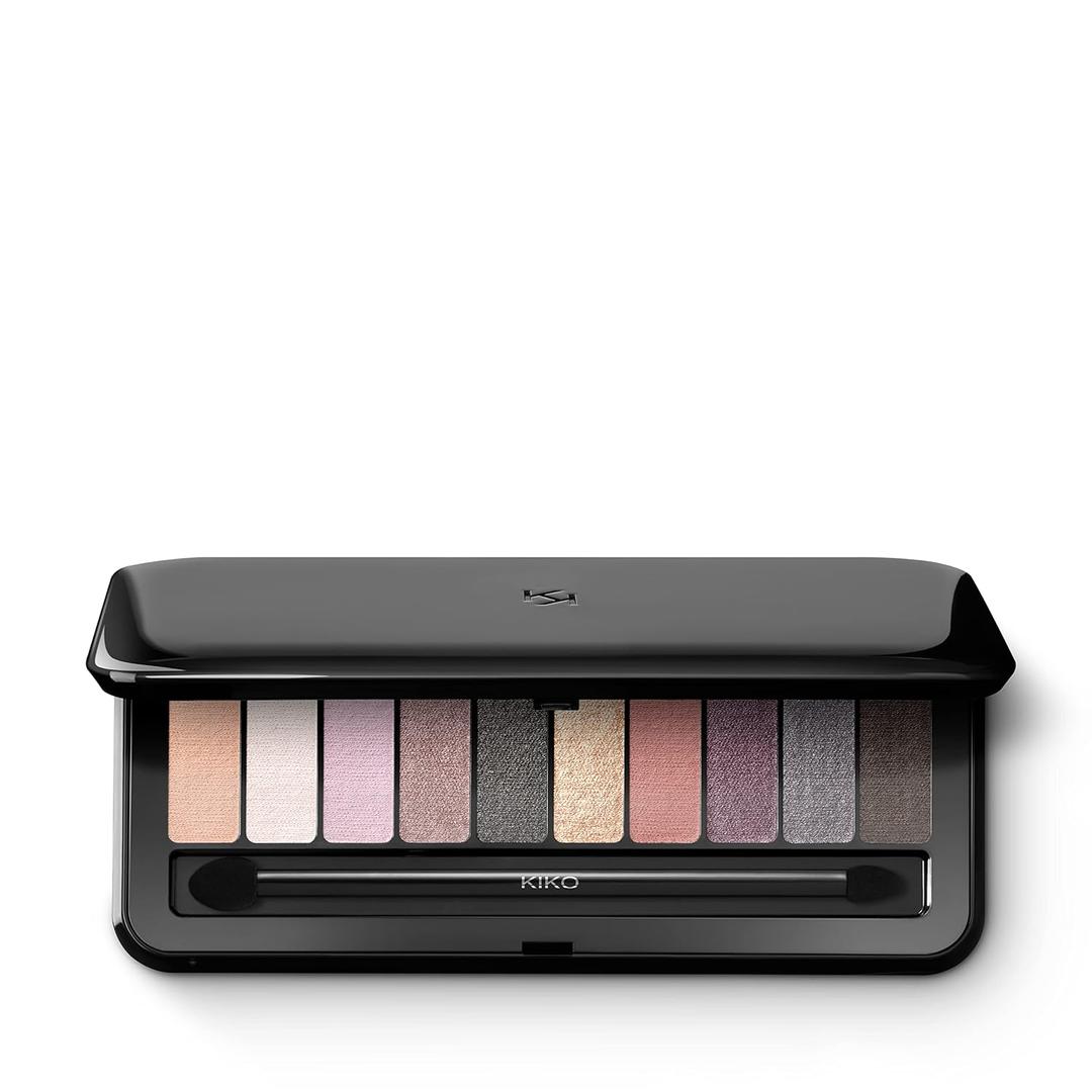 KIKO Milano Soft Nude Eyeshadow Palette | 10 Multi-Finish Eyeshadows (01 Garden Rose)