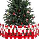 Blulu 4 Pack 12 Inch Christmas Tree Gate Santa Claus Christmas Tree Fences for Pets Dog Cat Blocker White Picket Fence Barrier Flexible Picket for Xmas Holiday Party Office Home Decor