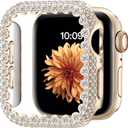 Bling Bumper Case Compatible with Apple Watch Series 6/5/4/SE 3/SE 2/SE 44mm, Diamond Protective Face Cover for Women,Hard PC Frame for iWatch 44mm