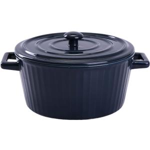 WHJY Blue Colorful Ceramic Casserole Dish with Lid1 Quart Ceramic Casserole Pan for Bakeware Oven