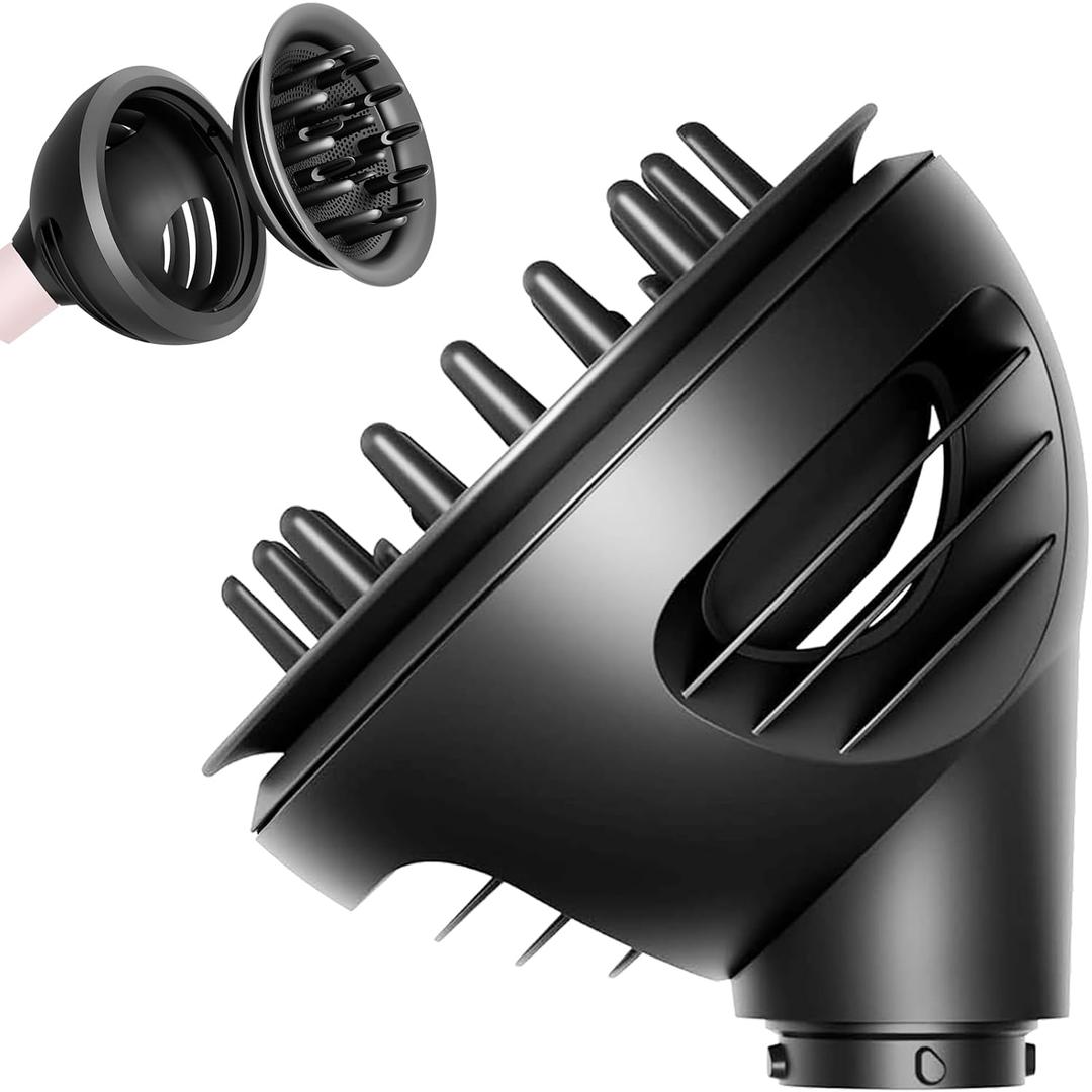 Wave + Curl Diffuser for Dyson Airwrap HS01 HS05 HS08–Dome and Diffuse Modes for Curl Wave Hair, Hair Dryer Diffuser | Extra-Large Design for Thick/Curly Hair | Heat-Safe
