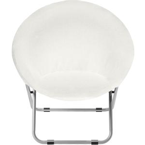 Saucer Chair Cover, Stretch Round Moon Chair Cover, Removable Spandex Jacquard Fabric Soft Saucer Chair Covers for Adults Saucer Chair, Machine Washable (Ivory)