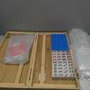 mah jongg sets Set with mahjong table（19inx19inx9in）– 166 Tiles (1.18x0.866x0.543in), 4 Clear Racks with Pushers, 4 Dice, 2 Rulebooks, Carry Bag, Full Kit for Home & Travel,travel mahjong set, 30x22x13.8 Millimeters