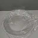 Bokon 50 Set Clear Charger Plates Bulk 13 Inch Beaded Plastic Charger Plates with Napkin Rings Acrylic Round Dinner Table Decorative Plates for Party Wedding Thanksgiving(Clear and Silver)