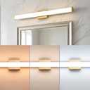 URSOLA 36" Modern LED Bathroom Light Fixtures, Golden 3CCT Dimmable Bathroom Vanity Light Over Mirror, Bathroom Vanity Bath Bar Lights with Double Layer Acrylic Shade