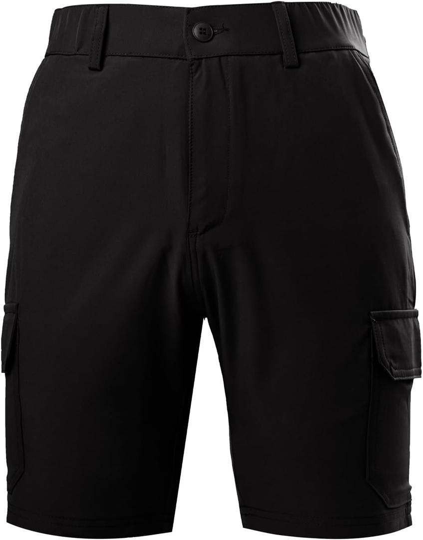 BRISIRA Mens Hybrid Swim Shorts Cargo Swim Trunks 8" Board Shorts Swimwear Quick Dry Lightweight Elastic Waist Zipper Pockets, 33