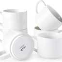 GBHOME 14 OZ Coffee Mugs Set of 6, Stackable Ceramic Mugs for Men, Women, Modern Coffee Mugs With Stable Base for Latte, Tea, Cappuccino. Dishwasher & Microwave Safe, White
