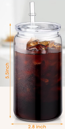 Blushtier 3 Pack Acrylic Mason Jars with Lids and Straws 16 oz Drinking Plastic Tumbler with Straw Iced Coffee Cups Water Bottles Mugs for Wedding Party Favor Water Milk Beer Juice Beverage (Clear)