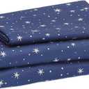 Amazon Basics Kid's Soft Easy-Wash Microfiber 3-Piece Sheet Set, Machine Washable, Twin, Navy Galaxy