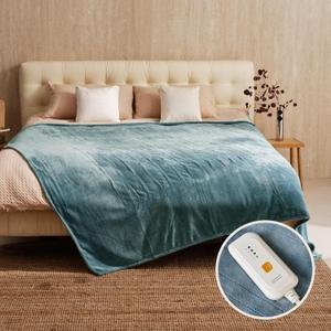 JET'S HOME Heated Blanket Full 72"x84" - ETL&FCC Certified Flannel Electric Blanket Machine Washable Heating Throw with 4 Heating Levels 10 Hours Auto-Off Overheating Protection (Blue) (Root={'value': "['Blue']"})