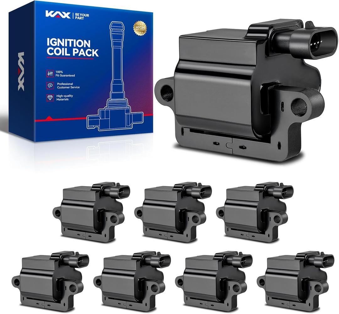 KAX Pack of 8 Ignition Coil Set for Tahoe, Suburban, Sierra, Silverado 1500, 2500 HD, Escalade, Yukon, H2, Yukon XL, Silverado 1500 HD, Express 3500, UF271