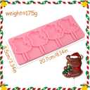 3 x 1 Pcs Christmas Bear Chocolate Silicone Mold, Cute Bear Lollipop Fondant Mold, for Christmas Party Cake Decoration, Biscuit Candy Flower Paste Chewing Gum Resistant to High and Low Temperature