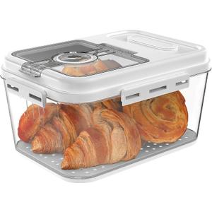 Bread Box for Homemade Bread Containers Storage Airtight Loaf, Time Recording Bread Storage Container Bread Keeper with Lid, Breadbox for Kitchen Countertop, White