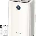 14,000 BTU Portable Air Conditioner, Cools up to 700 Sq.Ft, 3-in-1 Modes, Voice & Remote Control, Quiet Operation, Light Yellow