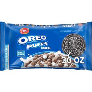 Post OREO PUFFS™ Cereal, Chocolate Breakfast Cereal, 30 oz bag 2 Pack Best By 01/27/27