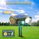 Upgraded Solar Ultrasonic Animal Repellent Outdoor, Deer Repellent Devices Squirrel Cat Raccoon Rabbit Dog Deterrent, Keep Skunk Away Motion Detection with Flash Light for Yard Garden Lawn