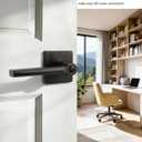 Probrico 1 Pack Door Handle Square Privacy Bed/Bath Lever, Keyless Lever with Adjustable Backset Latch Oil Rubbed Bronze Finish