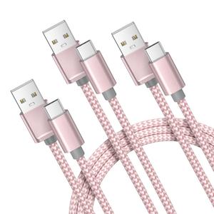Basesailor USB Type C Charger Cable 3Pack 3.3/6.6/10FT,Charging Cord for iPhone 17 Air,Apple 16 16e 15 Pro Max,Samsung Galaxy A10E A55 A54 A53 A70 A72 A73 A42 A34 A33,S25 S24 S23 S22 Plus,Google Pixel (Pink)