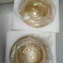 GoldSwift 3 Pack Round Sphere Glass Globes for Light Fixtures Replacement, 5.9" Diameter, Clear Amber Seeded Bubble Glass Shade for Farmhouse Pendant Light Chandelier Wall Sconce, 1-5/ 8 Inch Fitter