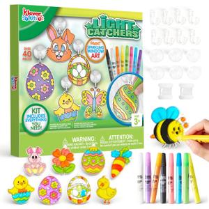2 x Klever Kits 18 Pcs Easter Suncatchers Crafts Set, Suncatcher Window Art Craft Kit for Kids Art & Home School Activities Party Favor Easter Party Supplies
