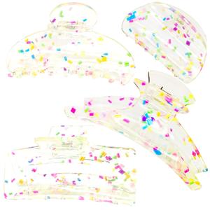 Colorful Sprinkles Claw Clips for Hair Young Women Girls Nonpareil Sprinkles Clear Hair Clips Cute Fairy Festival Birthday Gift Decorative Fun Rainbow Irdescent Hair Accessories