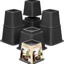 Bed Furniture Riser 3, 5 or 8 inches, Versatile Bed and Furniture Riser - Heavy Duty, Stackable, Supports 550 lbs Each Riser - Set of 8, Black