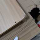 Washer Dryer Countertop with 2-Tier Shelf, 54" W x 27.55" D Laundry Countertop with 2.75" H Guard Edge Rails, Wood Topper with Non-Slip Pad (Pure Wood Color)