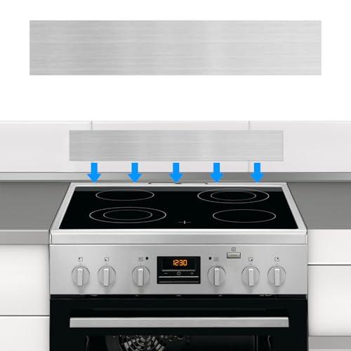 Mineye 11NBBKGDDS Self-Adhesive Front Control Range Stainless Steel Backguard, 29.75" ×4.75" Stainless Steel Backsplash Guard for Most Brands of Stove, Silver