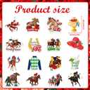 HOWAF Kentucky Party Derby Day Cupcake Toppers Decorations, 32pcs Horse Racing Cake Toppers Derby Day Party Supplies Horse Cupcake Toppers for Run for the Roses Supplies Double-Sided