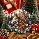 4 x Horse Ornament 2025  White Elephant Gift for Horse Lover, Horse Lover Gift, Rustic Farmhouse Holiday Tree Decoration, Animal Art Home Dcor Keepsake