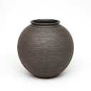 Ceramic Flower Vase Home Decor, 7.4 in Farmhouse Table Vase Retro Vintage Living Room Kitchen Bedroom Decoration Pottery Decorative Vases for Flowers House Shelf Office Desk Dining Entryway, Black