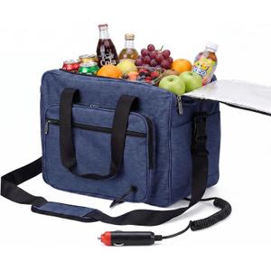 Electric Cooler for Car, Portable 25L Electric Cooler Outdoor Heating Food Warmer Bag Car Cooler Bag Soft Cooling for Camping Beach Travel Car, Car Cooler Plug in