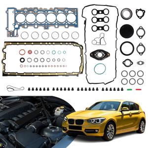 Head Gasket Set,3.0L, N52B30, Fit for BMW 128i 328i 328Xi 528i 528Xi X3 X5 Z4 2007-2013, 3.0L L6 DOHC Naturally Aspirated,OE# 11127549797 11127555757 11127581215 50296500 HS54731A(65pcs)