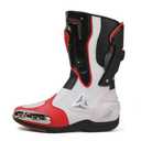 Motorcycle Riding Boots Motorcycle Leather Boots for Women and Men Protection Anti Slip Racing Sports (Red, Adult, Men, 5, Numeric, US Footwear Size System, Medium)