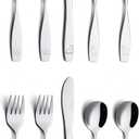 ANNOVA Kids Flatware Set - Stainless Steel Silverware Forks, Table Knife, Tablespoons - Child Toddler Utensils Dinosaur Engraved T-Rex, Triceratops, Diplodocus (Staineless Steel, 10 Pieces)