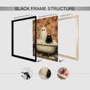 horakey Vintage Ghost And Black Cat In Bathtub Posters Cute Bubblebath Flower Canvas Wall Art Spooky Halloween Prints Painting For Bathroom Home Bedroom Dorm Wall Decor 12x16in Unframed