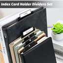 30 Pcs Black Name Badge Dividers 3" x 4"Trading Card Dividers Plastic with A-Z tab Alphabet Stickers Blank DIY Stickers Recipe Index Cards Tray Index Cards Organizer for Note ID Not Included The Tray