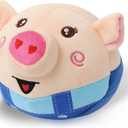 Interactive Dog Toys, Jumping Pig Dog Toys with Bounce, Recording and Music Modes, Active Moving Pet Plush Toy, Washable Cartoon Pig Plush Toy for Puppies/Small/Medium/Large Dogs (Blue)