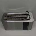 Mueller UltraToast Full Stainless Steel Toaster 4 Slice, Long Extra-Wide Slots for Bagels and Waffles, 6 Browning Levels, LED Display, Cancel/Defrost/Reheat Functions & Removable Tray, Kitchen Gadgets
