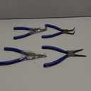 7-inch 4 Pcs Snap Ring Pliers Set, Circlip Pliers Kit, Straight/Bent Jaw, Internal/External Heavy Duty C Clip Pliers for Ring Remover Retaining,Blue