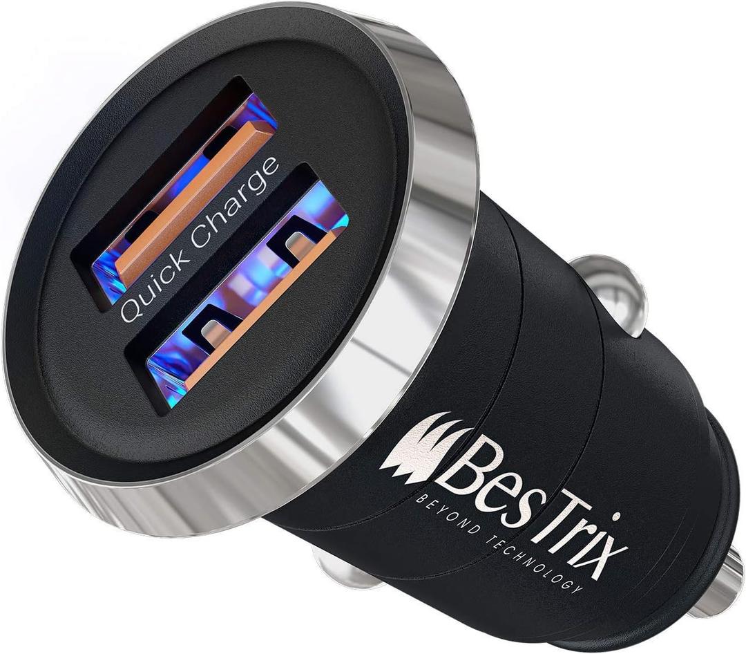 Bestrix Car Charger, Dual Port USB Quick Charge 4.0, 5A/30W Fast Charging, Car USB Charger Adapter, Compatible with Any iPhone14 13 12 /iPad/Samsung Galaxy S22 S21 S20 S10 S9 S8 Note LG Nexus