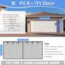 Garage Door Screen for 1 Car Garage 8x7FT, Magnetic Screen Garage with Retractable Fiberglass Mesh and Heavy Duty Weighted Bottom, Easy Assembly & Pass, Hands Free Screen Door Kit