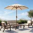 7.5ft Patio Umbrella, Outdoor Table Market Umbrella with Smooth Crank Lift, 6 Windproof Fiberglass Ribs, UPF50+ UV Protection for Deck, Pool, Garden and Backyard