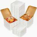 ZENFUN 40 Pack Pizza Box 10"10", White Pizza Box, Grease-Resistant Corrugated Pizza Boxes, Take Out Food Containers Packing Boxes for Pizza Cake Cookies Party Favors