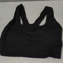 Aoysky Womens Buttery Soft Square Neck Sports Bras Compression Padded Longline Yoga Workout Running Crop Tops (Medium, Black)