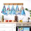 Preboun 6 Pcs Flip Flops Decorative Kitchen Towels Summer Dish Hand Towels Funny Flip Flops Themed Dish Cloth House Decorative Farmhouse Tea Cloth Absorbent for Home Bathroom Kitchen Decor